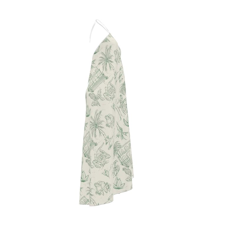 Jungle Toile Halterneck Backless Dress