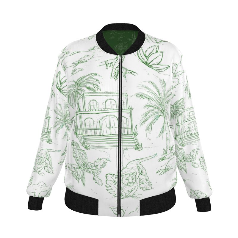 Jungle Toile Women's Reversible Silk Bomber Jacket