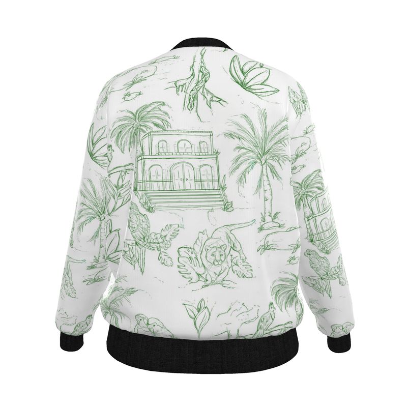 Jungle Toile Women's Reversible Silk Bomber Jacket