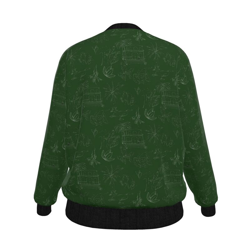 Jungle Toile Women's Reversible Silk Bomber Jacket
