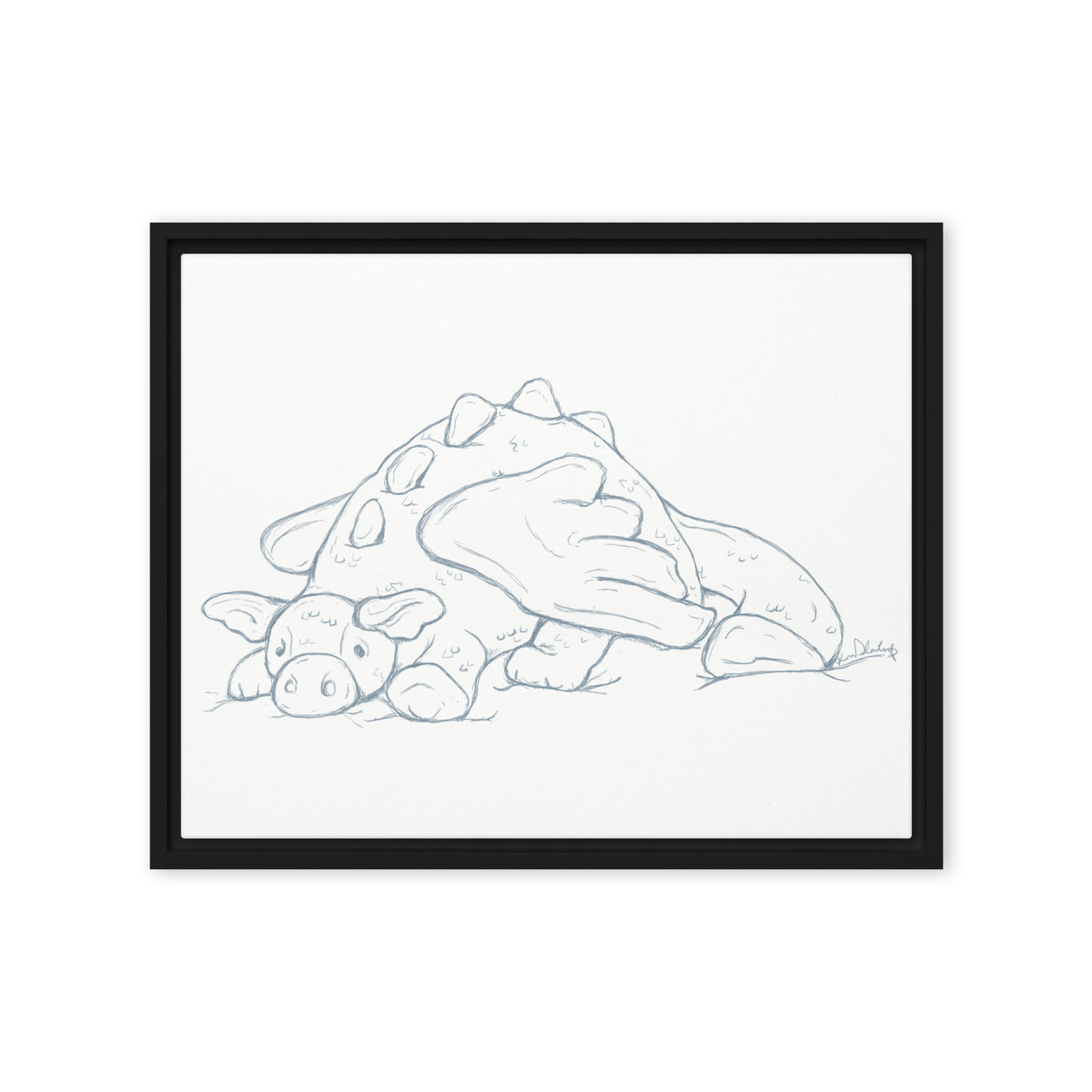 Helios in black frame plaroom