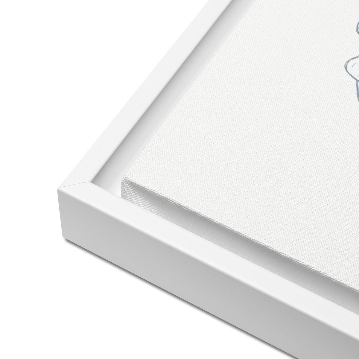 Close up of white frame