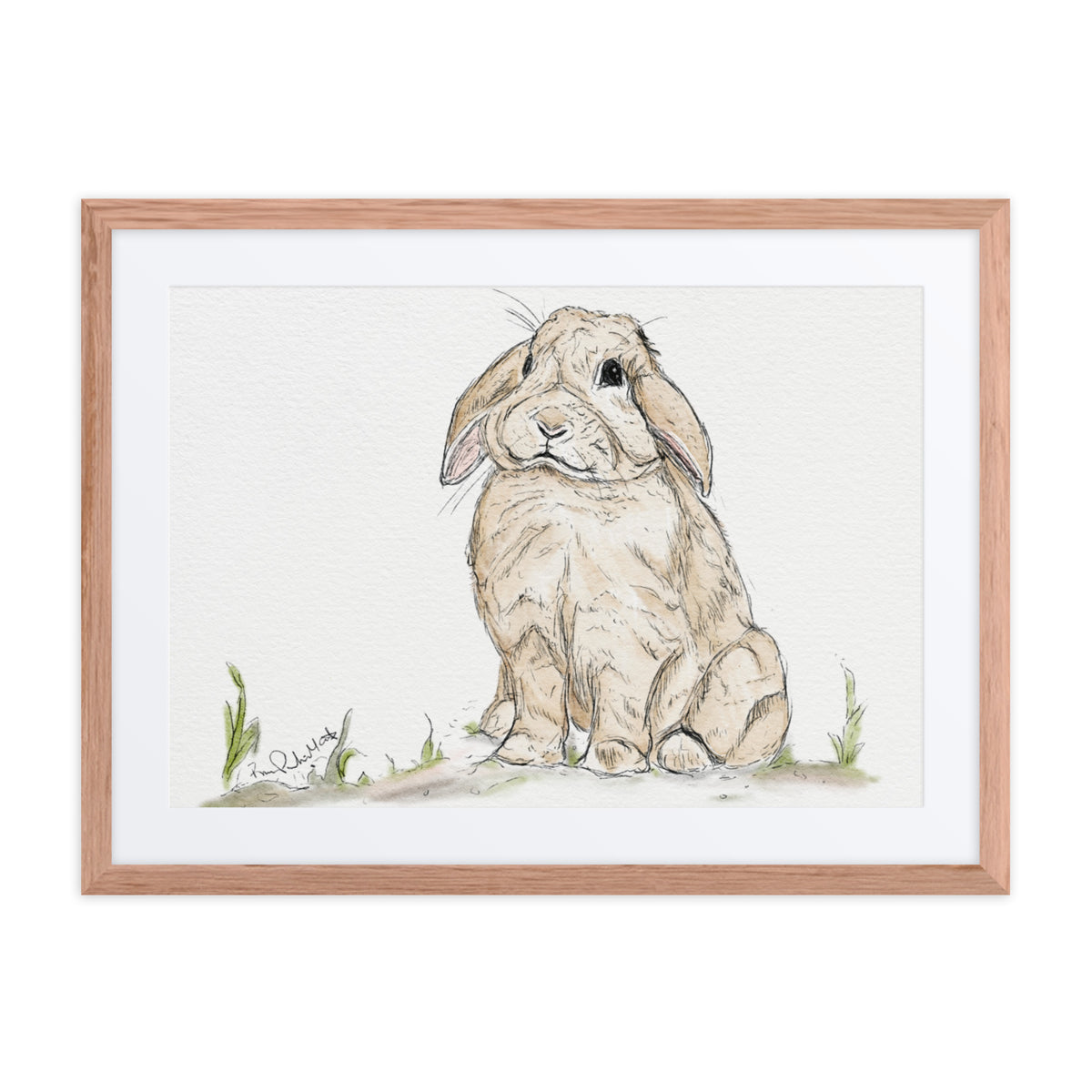 Lop the Bunny Framed Print. Little Blue Mountain. Nursery, playroom Wall art
