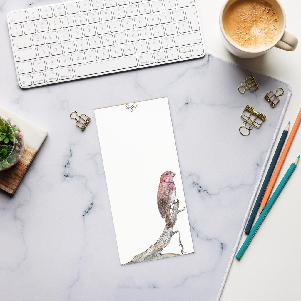 Colorful Purple Finch Magnetic Notepad