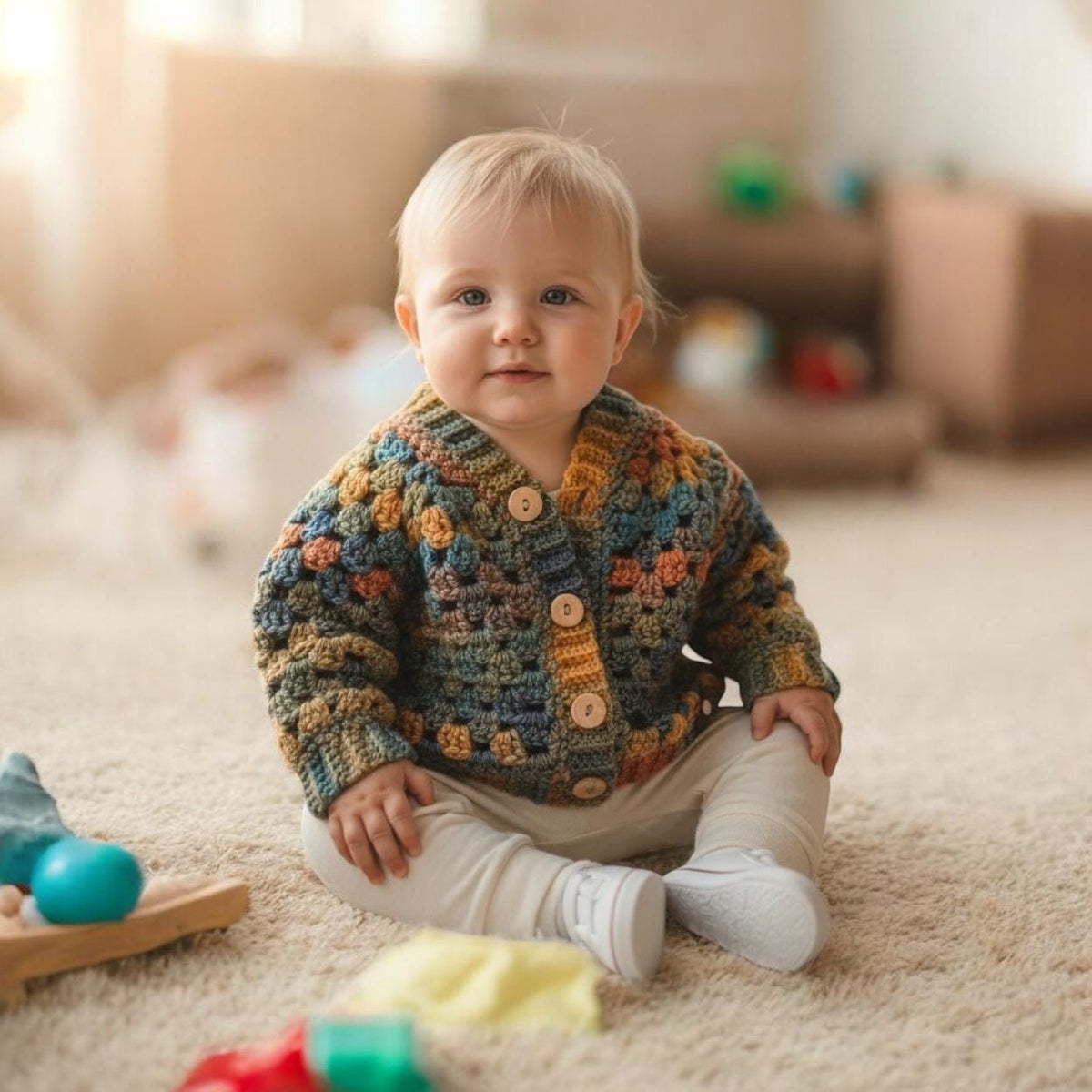 Crocheted Handmade Infant Cardigan
