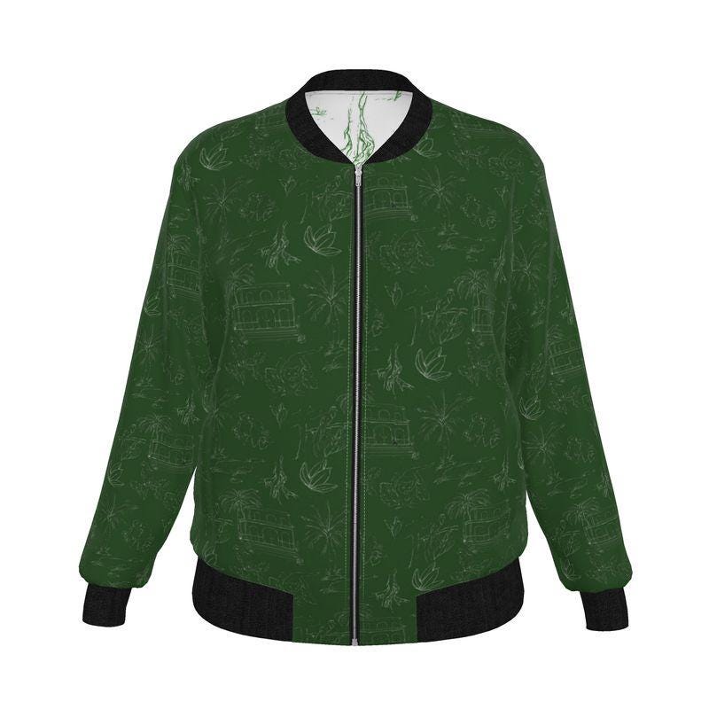 Jungle Toile Silk Reversible Bomber Jacket (Womens)