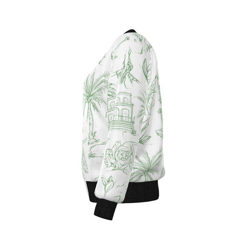 Jungle Toile Silk Reversible Bomber Jacket (Womens)