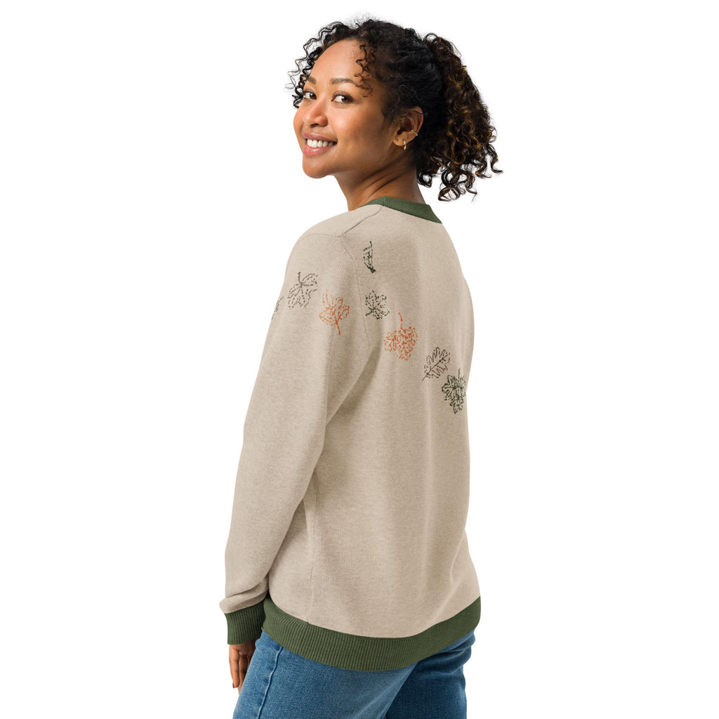 Fall Leaves Knitted Crew Neck Sweate