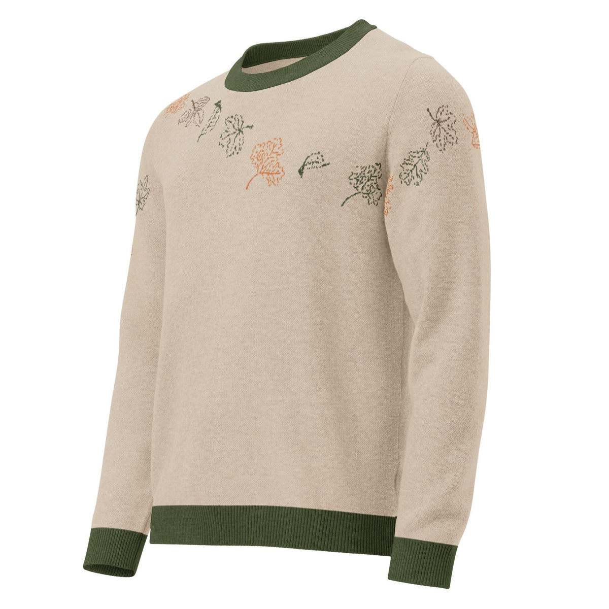 Fall Leaves Knitted Crew Neck Sweate