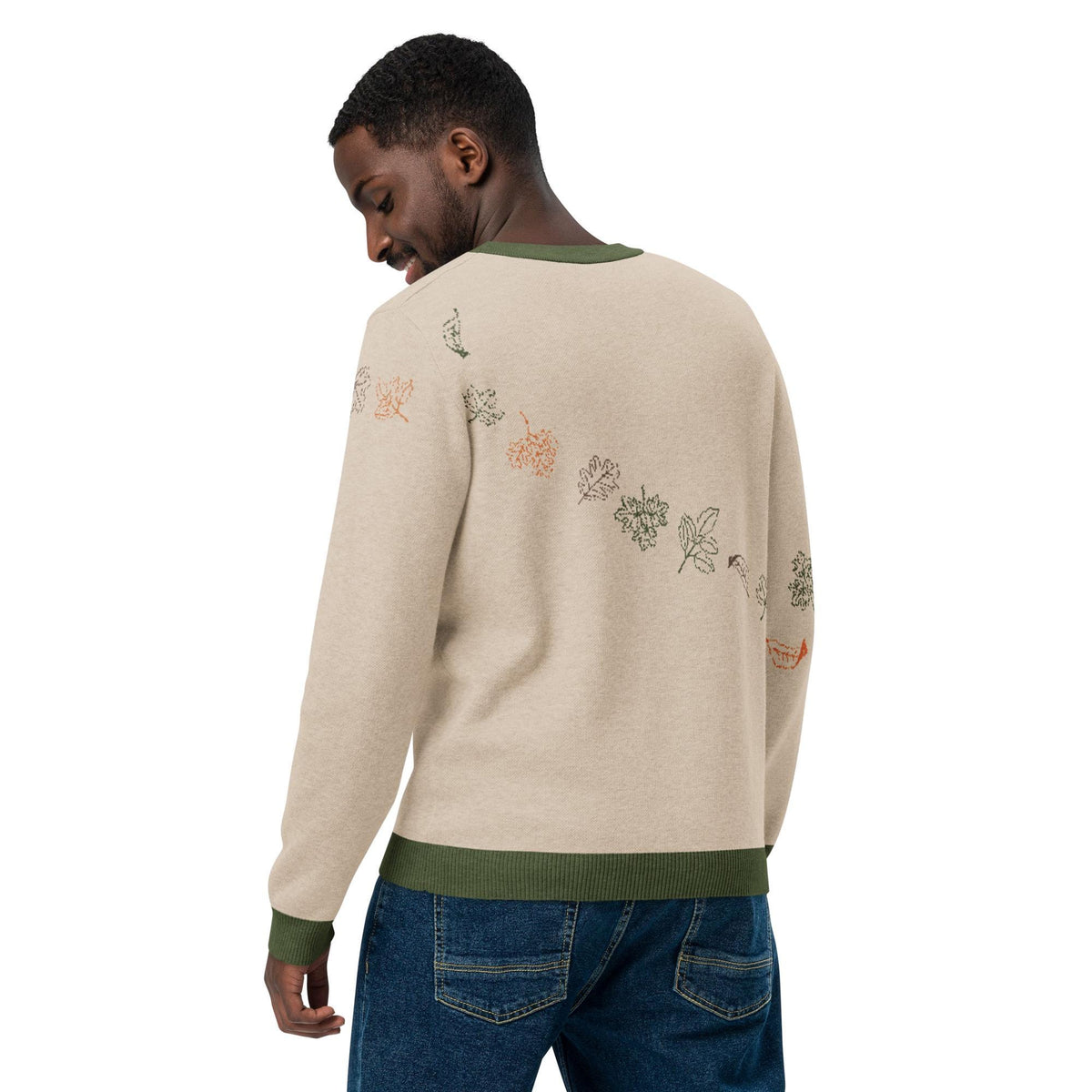 Fall Leaves Knitted Crew Neck Sweate