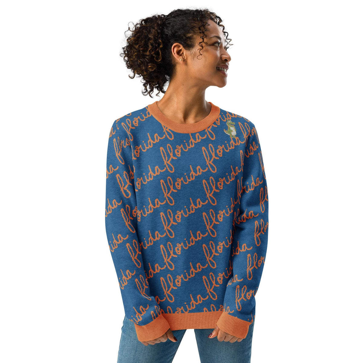 Florida Script Knitted Crew Neck Sweater
